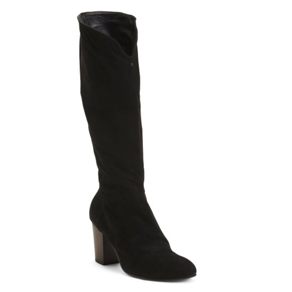 OROSCURO Black Made In Italy Suede Heel High Shaft Boots - Picture 1 of 2